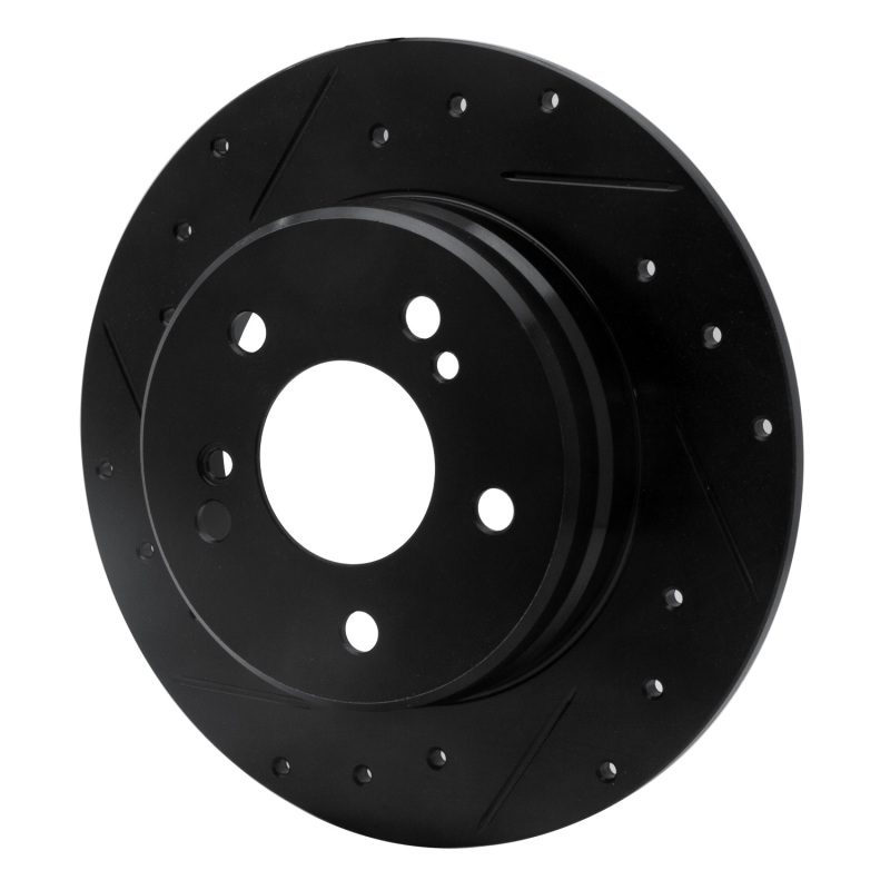 Hyundai XG350 Brake Rotor (1) - Front Left - R1 Concepts - Drilled & Slotted - Black - `01-`03